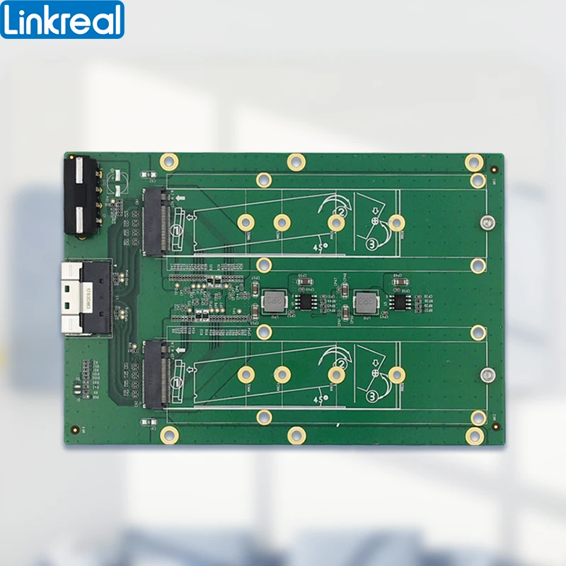 Linkreal SFF-8654 to 2 Port M.2 M Key NVMe Adapter Card-LRFCF512