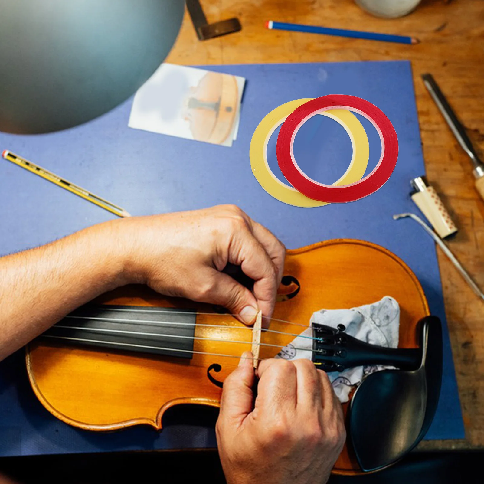 

2 Rolls Violin Cello Fingerboard Tape Accurate Positioning Beginners Learning Practicing Musician Supplies Violin Parts