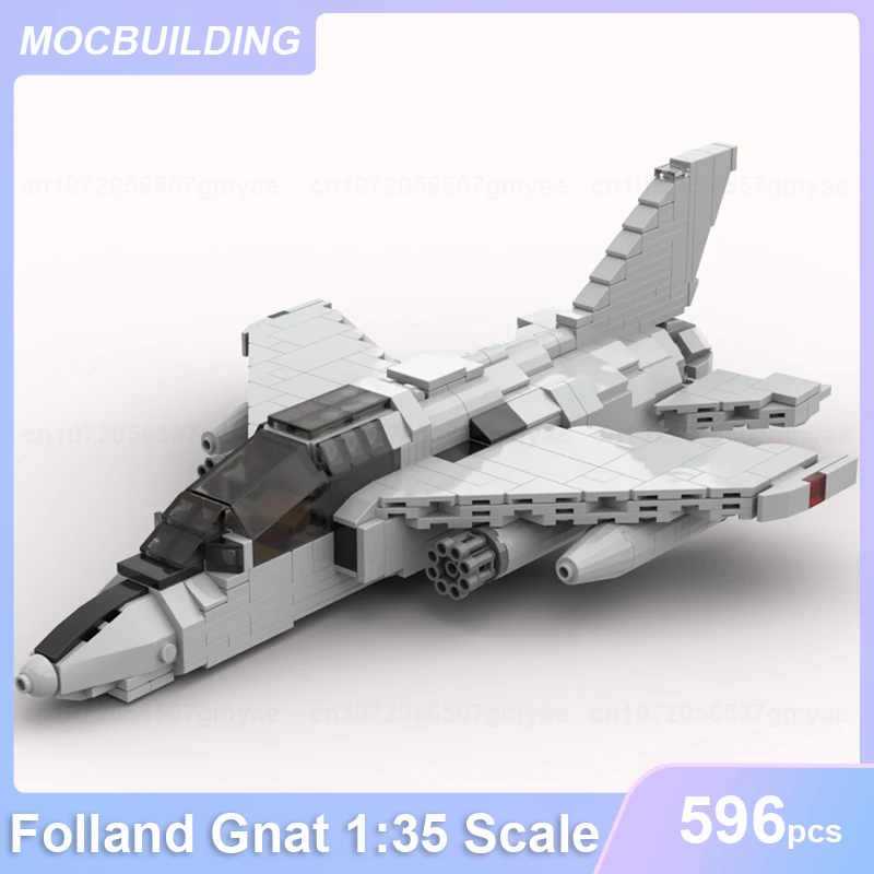 

Folland Gnat Small Fighter 1:35 Scale Model MOC Building Blocks DIY Assemble Bricks Educational Creative Xmas Toys Gifts 596PCS