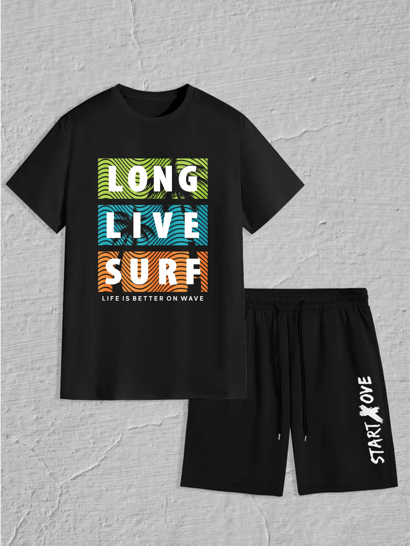 

Мужской комплект 2025 Летняя мужская одежда спортивный комплект мужской одежды мужские костюмы Костюм мужской с круглым вырезом с графическим принтом