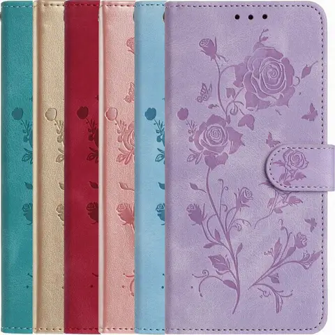 Cute Flower Rose Phone Case For Huawei Honor X70 X5B X5C Plus X6C X7 X7C X7D X8 X8C X9C X9D Magic 8 7 Lite Pro 5G Wallet Fundas