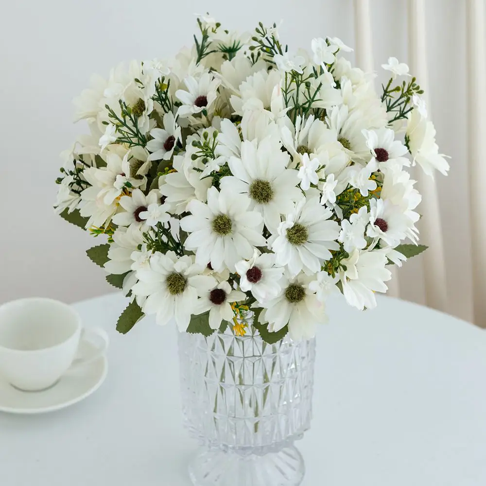 1pc Silk Artificial Flower Daisy christmas Wedding bridalbouquet Home vase Outdoor garden bonsai Festival DIY gift Decor Hotsale