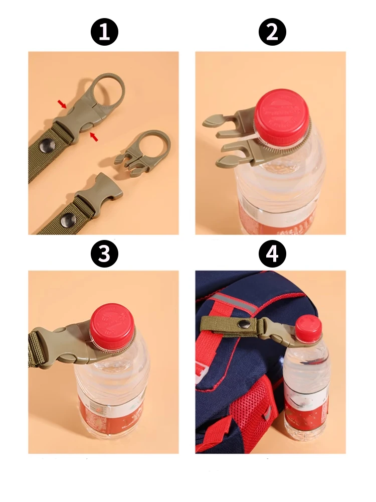 Outdoor Water Bottle Buckle Webbing Tactical Hanging Buckle Portable Suitable For Outdoor Camping, Hiking Trip