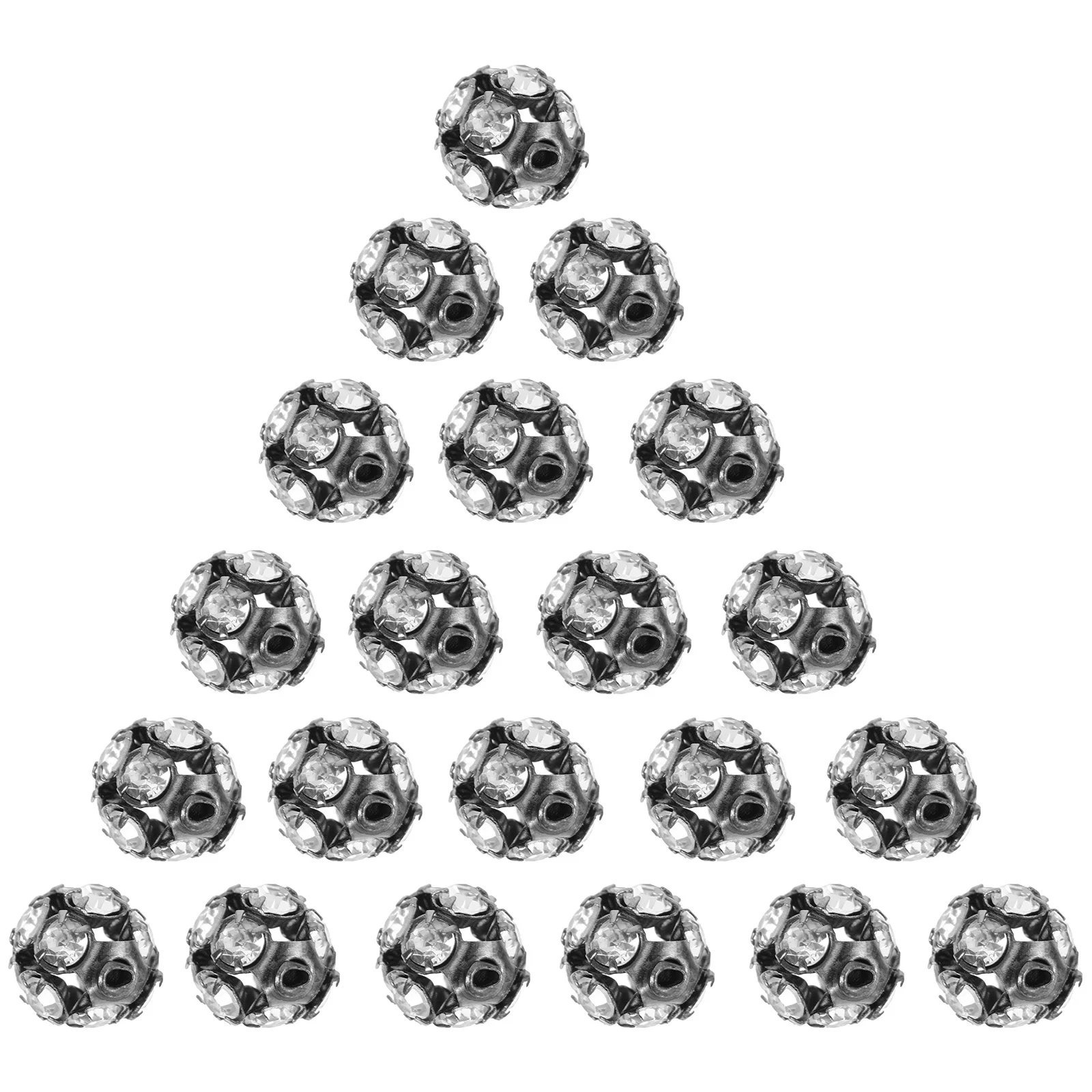 

90Pcs Loose Jewelry Beads Rhinestone Diamond Spacer Beads for DIY Bracelet Necklace Craft Making Rhinestone Bead