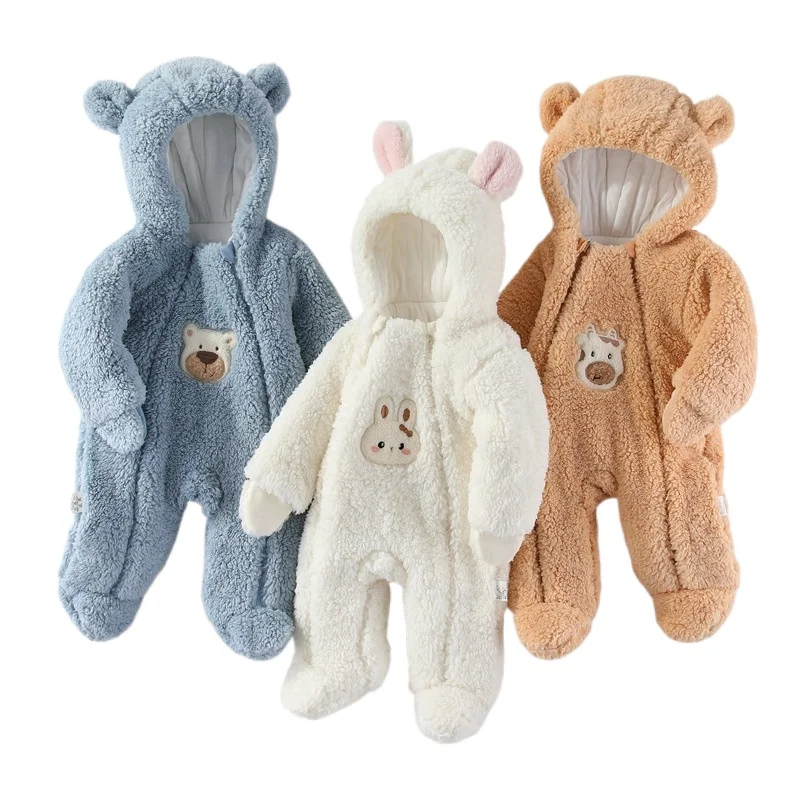 Mono de invierno para bebé, abrigo de algodón grueso, pelele para bebé recién nacido, traje infantil de otoño e invierno