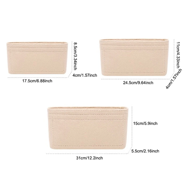 1PC vilten insteektasorganisator, make-uporganizers, voering, perfect voor merk dameshandtassen voor en cosmetische tassen