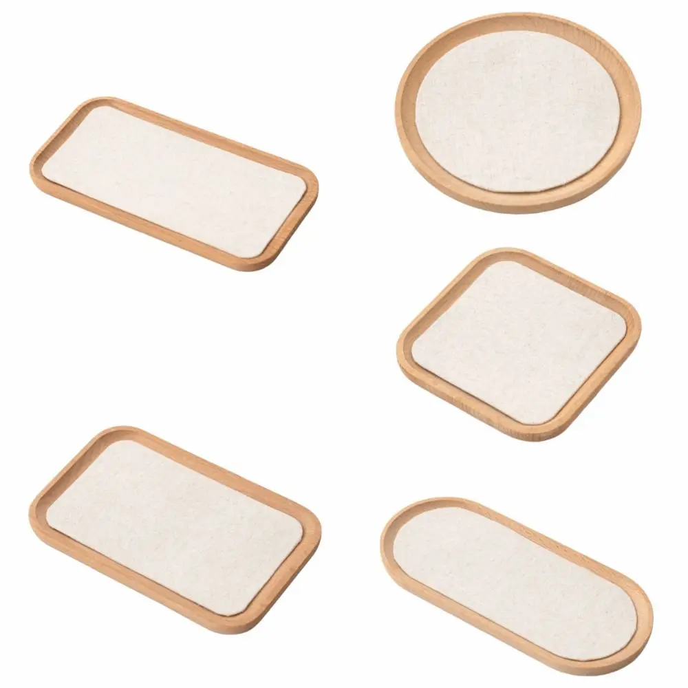 Wooden Jewelry Storage Tray Portable Stackable Design Jewelry Display Plate Multi-Functional Space-saving Bracelet Necklace Tray