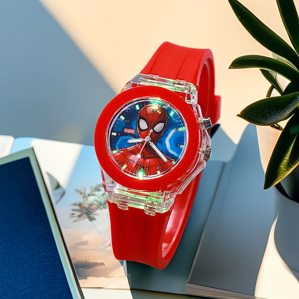 Disney mickey Egér lányok watches gyerekek szilikon szíj Színes ligh spiderman gyerekeknek nézni Diák Kvarc Toronyóra reloj infanti