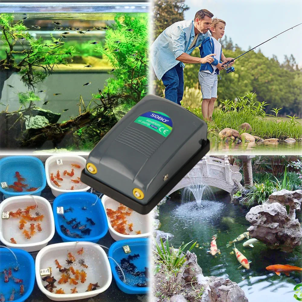 SOBO SB-108/SB-648 Aeration Pump Aquarium Silent Oxygen Pump Aquarium Oxygenation Pump