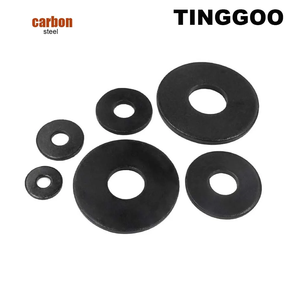 1/50Pcs M3 M4 M5 M6 M8 M10 M12 M14 M16 Non-standard Black Carbon Steel Large Size Oversize Big Wider Flat Washer Plain Gasket