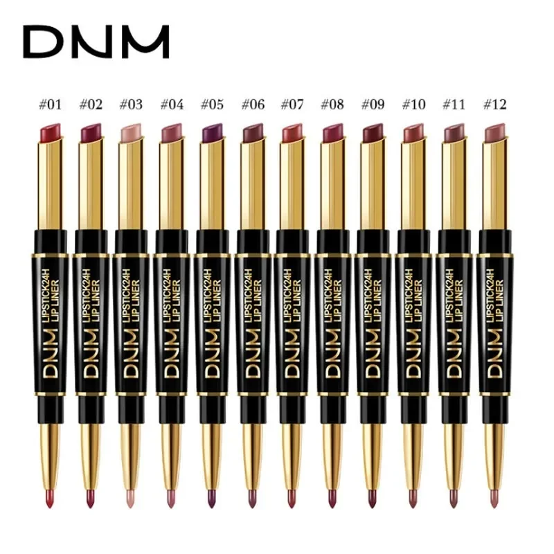 Heallor matten Lippenstift Bleistift Doppelkopf Lip Liner Stift rot nackt langlebige wasserdichte Dame charmante Lippen stift Make-up-Tools