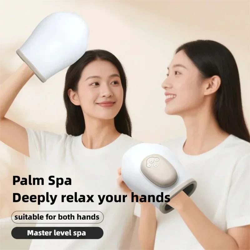 

Hand Massager Finger Massage Portable 12pcs Airbag Hot Compress 3 Modes Kneading to Relieve Palm Wrist Joint Fatigue Hands Care
