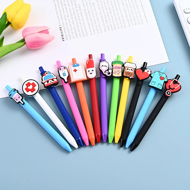 

Creative Candy Color Cartoon Hospital Series Neutral Pen for Nurse Doctor 0.5MM Black Ink Press Gel Pen Clinic Hospital Supplies