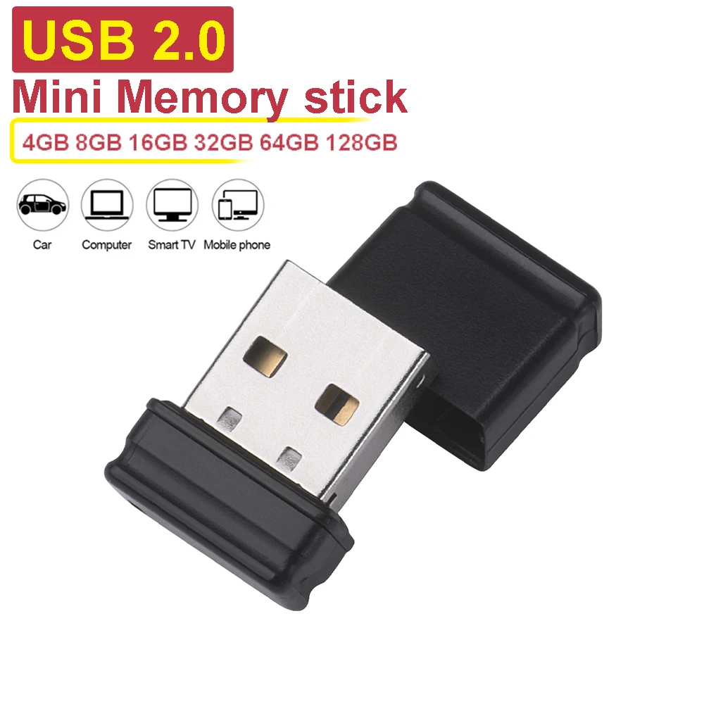 Super Mini USB Flash Drive 128GB 100% Real Capacity Pen Drive 64GB High Speed Memory Stick 32GB Black U Disk 16GB Business Gift