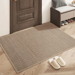 Alfombra Nim de lino Natural antideslizante, fácil de limpiar, lavable a máquina, cama de entrada para dormitorio, pasillo, alfombra versátil para todos los estilos