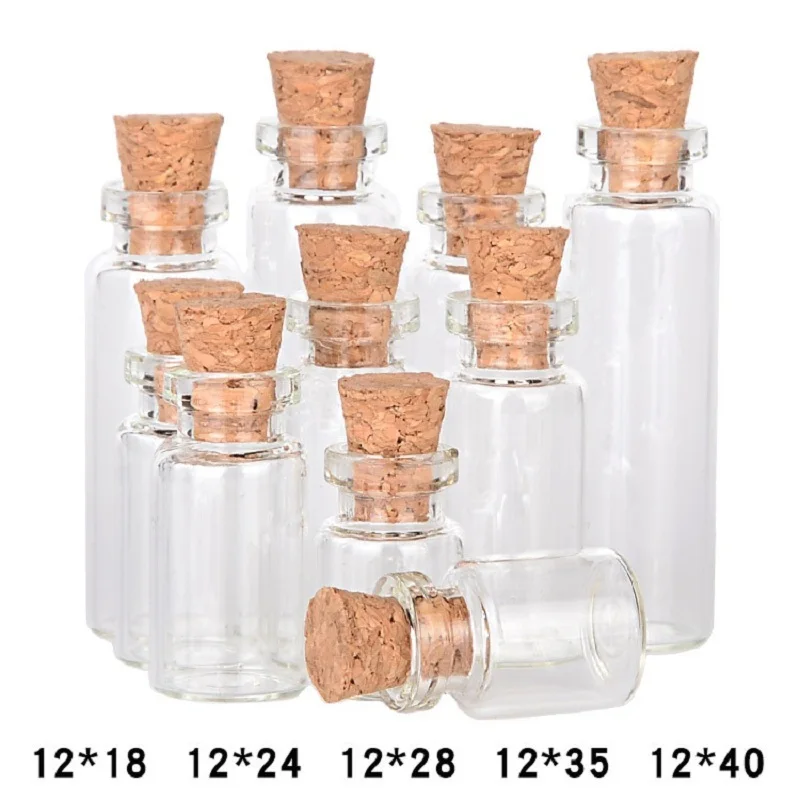 

100 diameter 12mm glass bottle with wooden stopper cover can be used for perfume bottle pendant DIY jewelry accessories