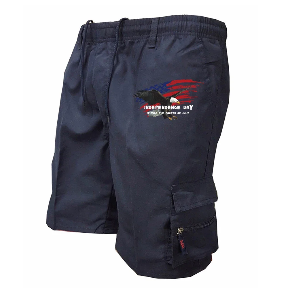 Summer Men's Military Style Cargo Shorts American Print Casual Workwear Tactical Street Fashion Pants view 5