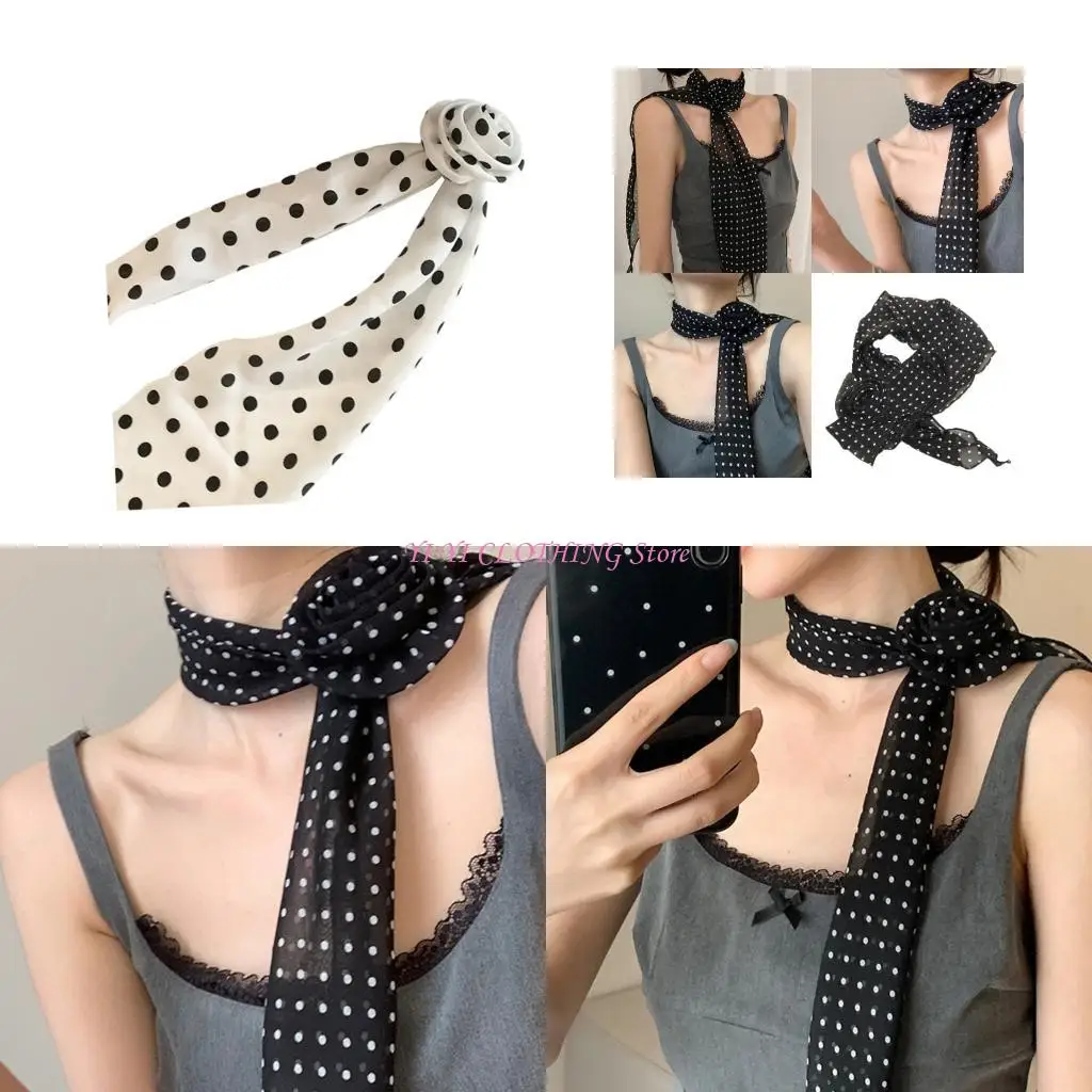 

N5KF Модный шарф шарф легкий длинный глушитель с элегантной круглой точкой и розовой модным аксессуаром для женщин