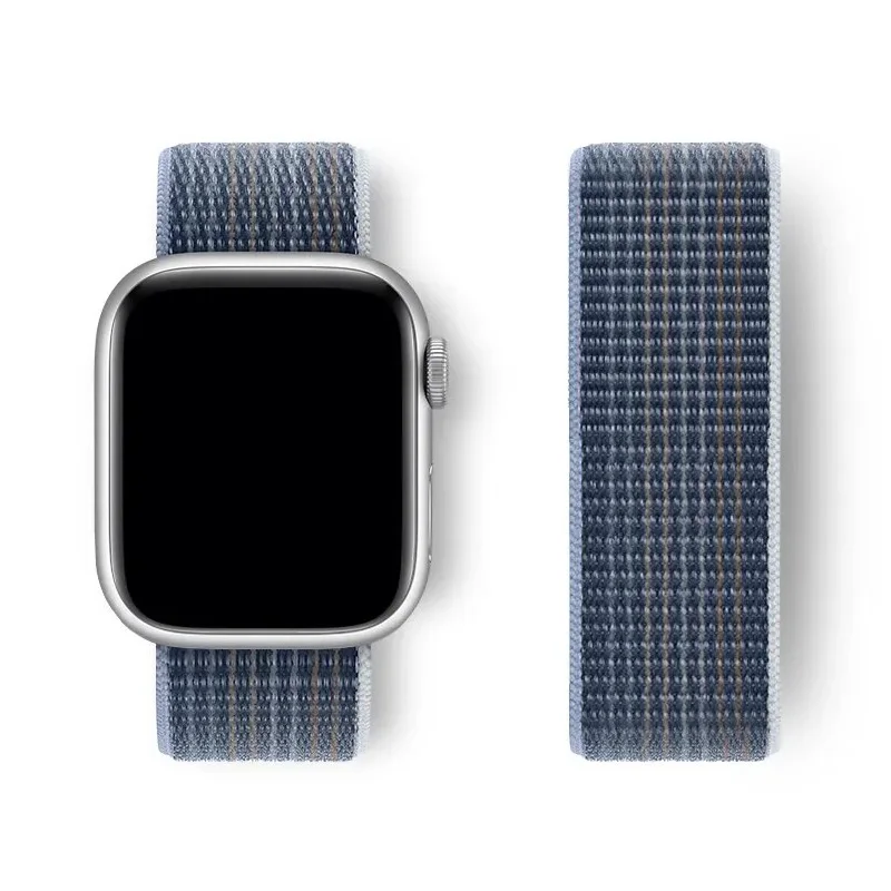 Correia de Nylon para Apple Watch, Faixa 45mm, 44mm, 42mm, 41mm, 49mm, 40mm, 44mm, Correa iwatch Strap Series 8, 9, 7, 6, 5, 4, 3, SE ultra