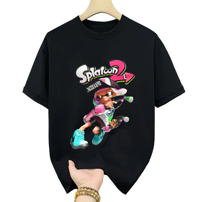 Cute Cartoon Videogame Splatoon Gift T Shirt for Gamer 0203 Short Sleeve Graphic Clothes Tee US Size