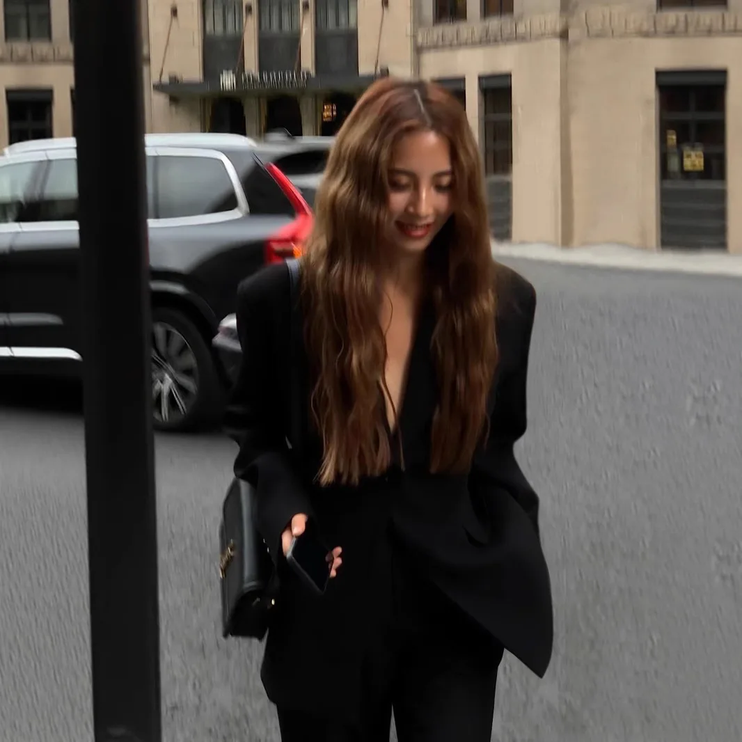 سترة نسائية بنمط هيبورن بقصة ضيقة باللون الأسود وأكمام طويلة معاطف عمل كاجوال للتخسيس بتصميم كلاسيكي لمناسبات مختلفة #3