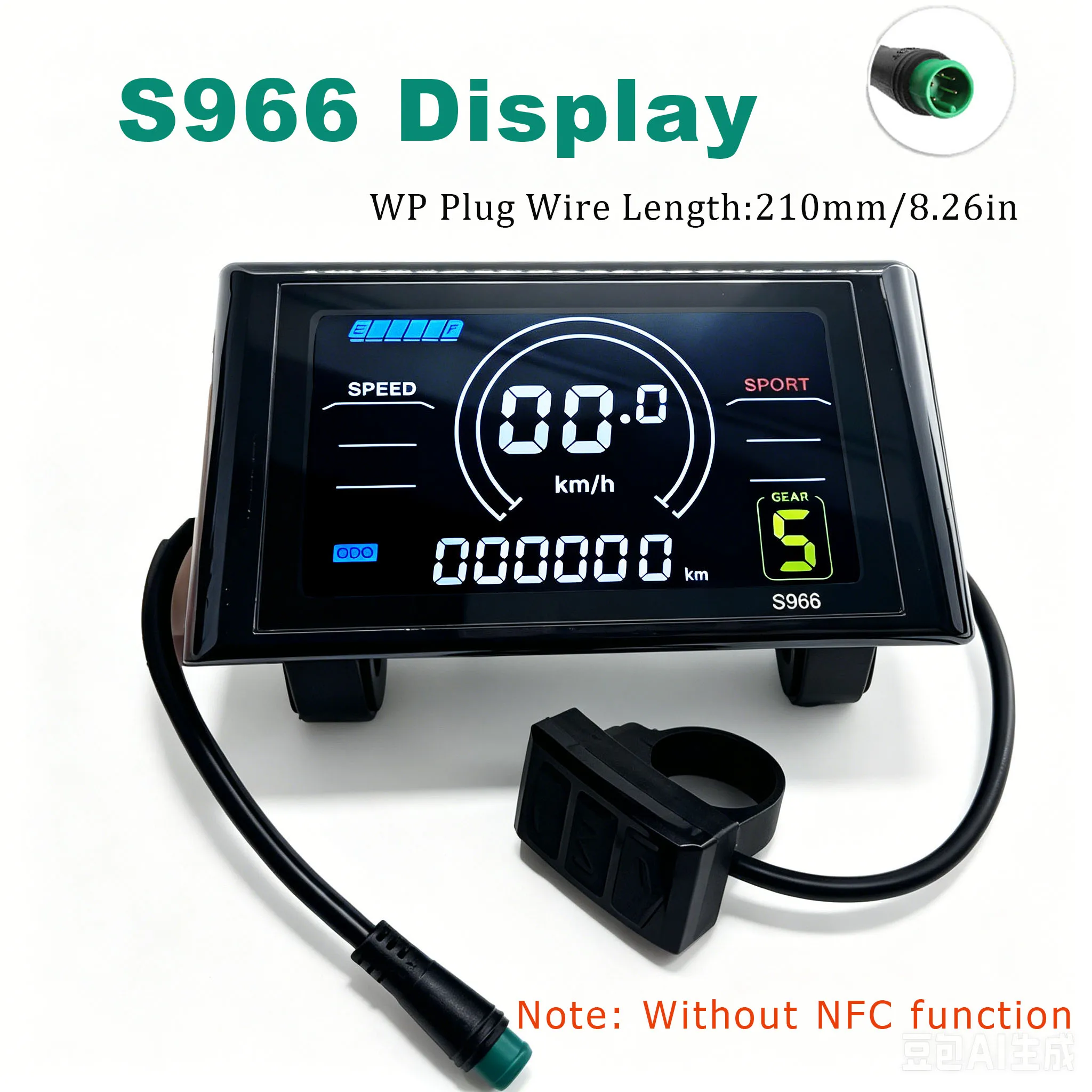 S966 LCD Color Display Instrument UART2 Protocol 24V 36V 48V-72V Electric Bicycle/Scooter image 4