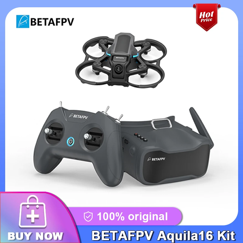 

BETAFPV Aquila16 FPV Kit ELRS 2.4G LiteRadio 2 SE VR03 FPV Goggles Aquila 16 25-350mW VTX 1102 18000KV Brushless Motor