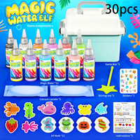 30Pcs Magic Water Fairy DIY Toy Set with 12 Kinds Magic Gels and 12 Kinds Molds ABS Handmade Entertainment Games Party Gifts