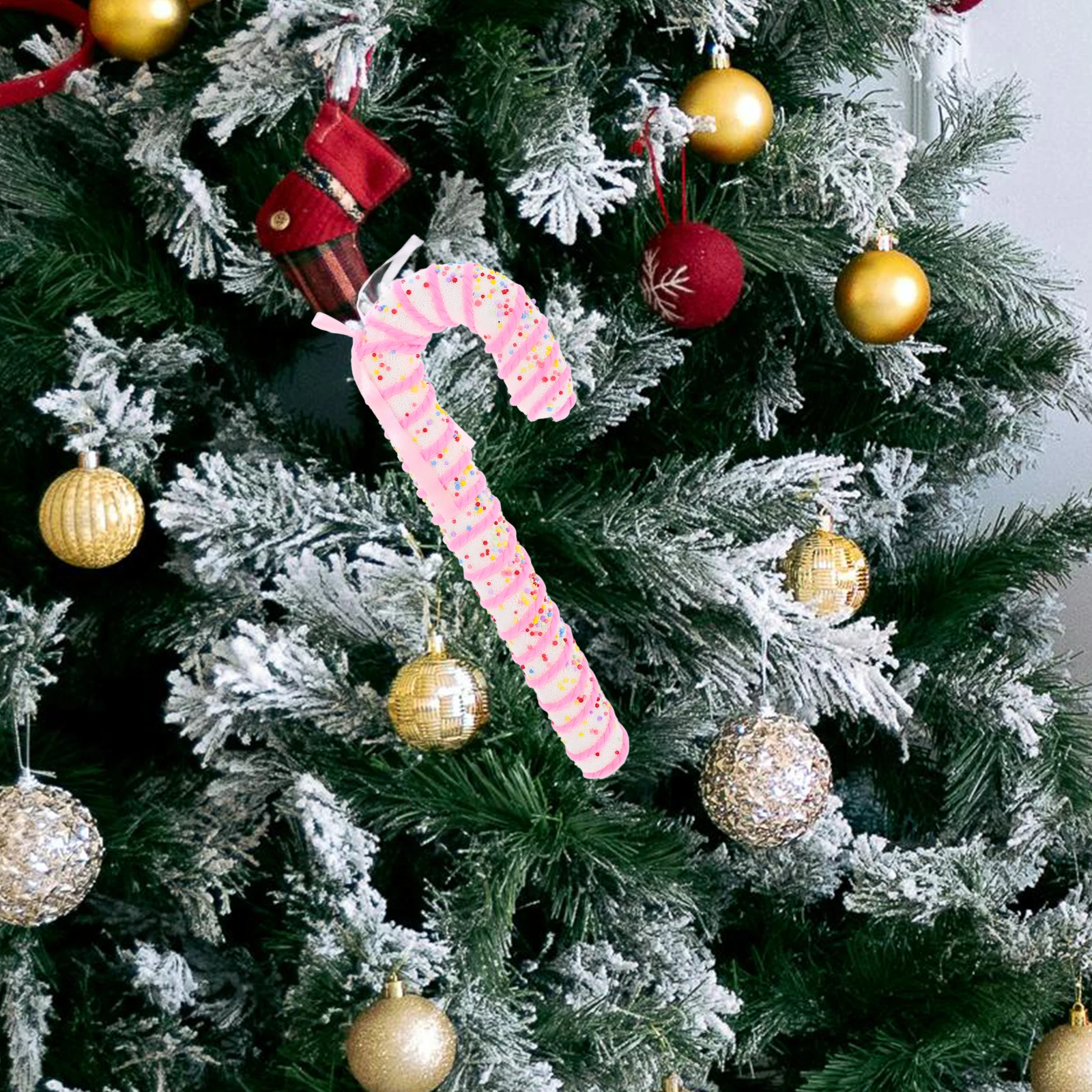 

Foam Candy Cane Christmas Tree Hanging Ornament 13 Inch Pink Large Photo Prop Holiday Party Decorations Indoor Outdoor