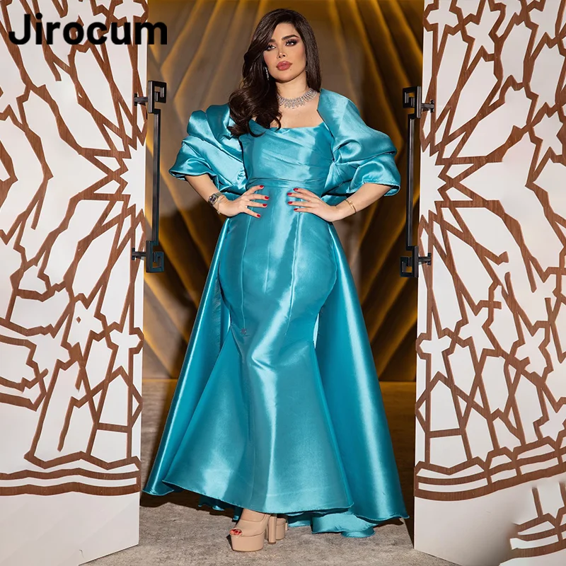 Jirocum-Vestido sem alças sereia para mulheres, vestidos elegantes sem mangas de baile, comprimento do tornozelo, cetim saudita vestido formal para ocasiões, 2024