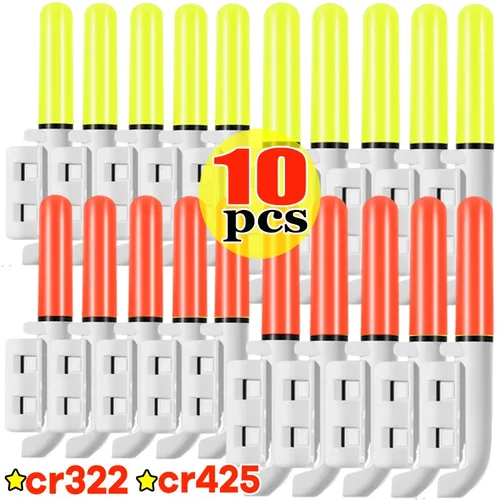 Caña electrónica de pesca nocturna, palo de luz LED, brillo luminoso, flotador de pesca en roca impermeable, accesorios de aparejos de batería CR322/CR425