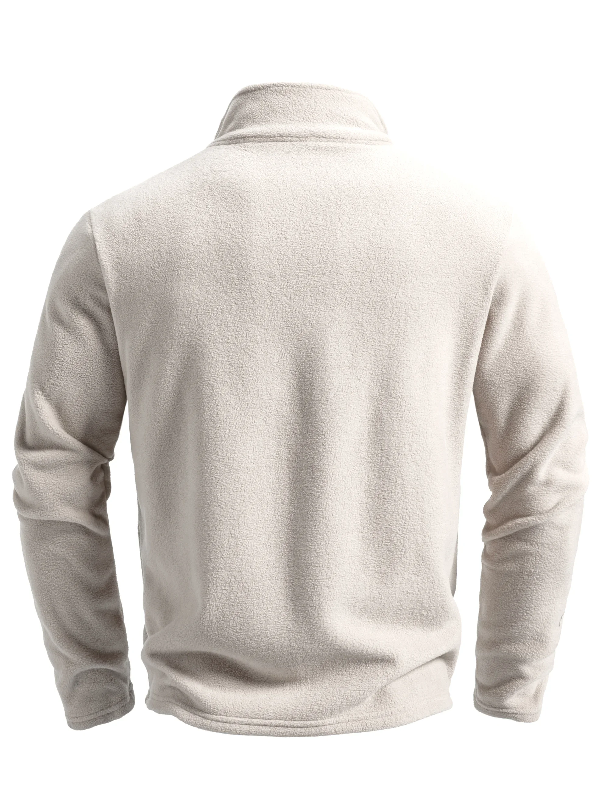 2026 Men's Spring and Autumn Solid Color Fleece Warm Top Thick Warm Comfortable Zippered Cardigan for Men's Outdoor Leisure
