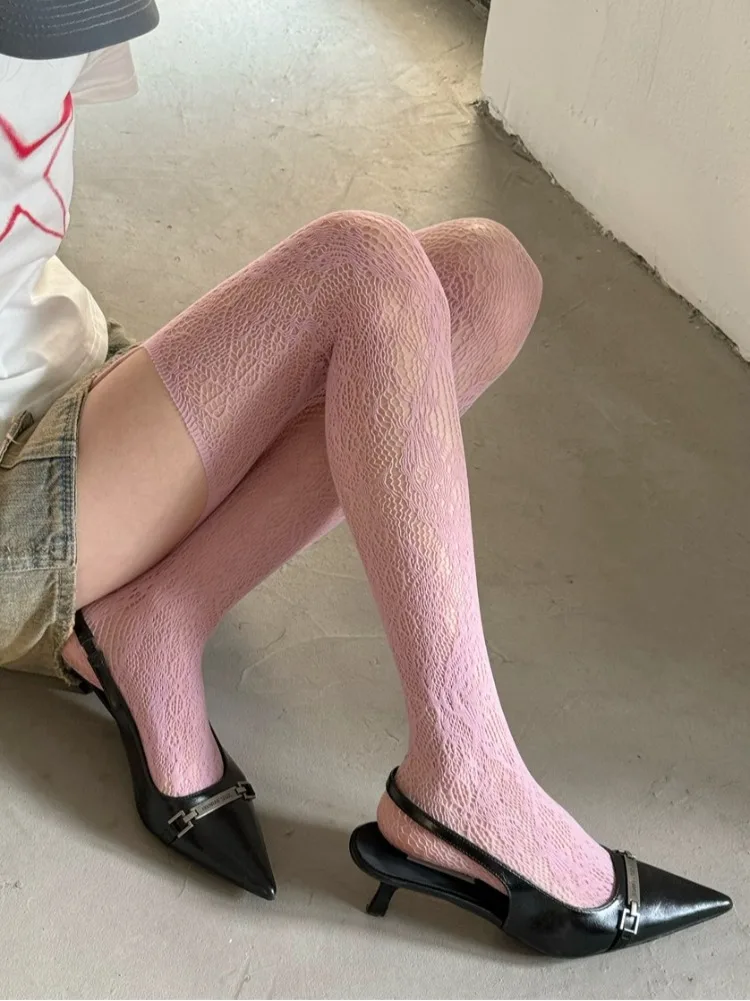 جديد الأزهار نمط القهوة جوارب شبكية مع الحمالة المرأة مثير براون الجوف خارج شبكة الفخذ العليا الجوارب لوليتا الجوارب الطويلة