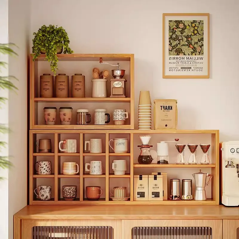 Solid wood cup holder, cup storage rack, coffee cup, water cup display rack, tea cup, tea set, dining table surface storage rack