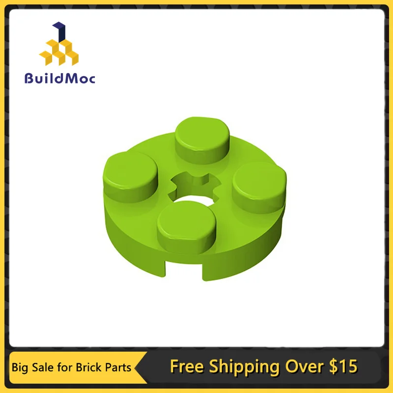 10pcs MOC Assembles Particles 4032 Plate Round 2 x 2 with Axle Hole Building Blocks Parts Kids DIY Educational Parts Toys