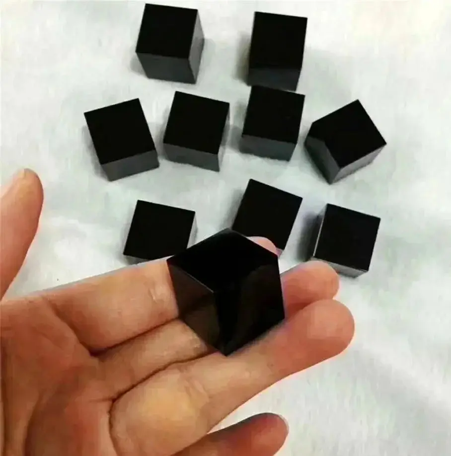 1p/2pcs Natural high quality spiritual polished obsidian square stone carvings healing black crystal cube for gifts decoration