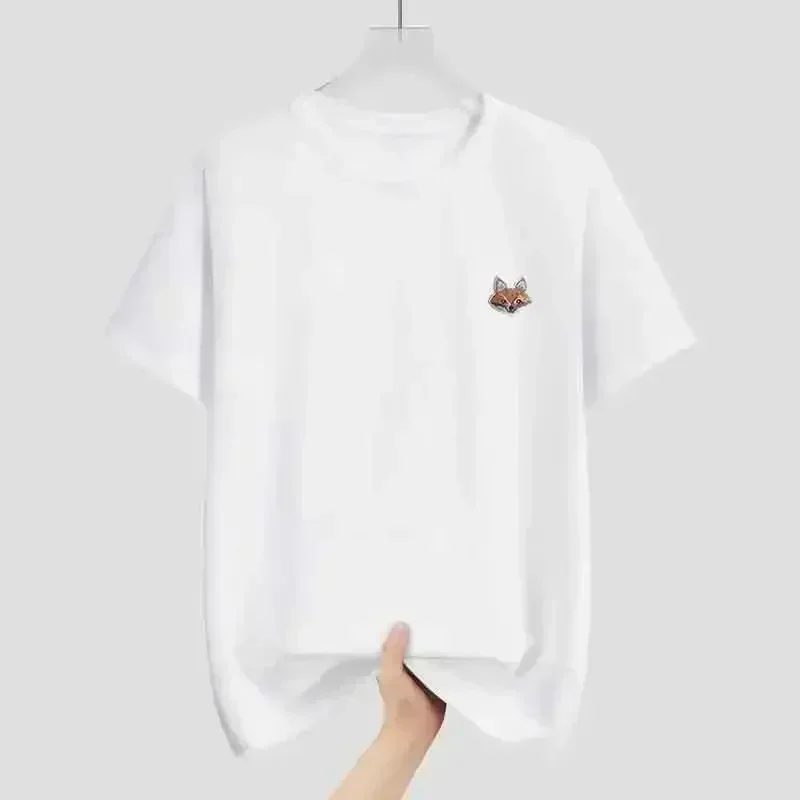 Neues bedrucktes Sommer-Shirt der französischen Modemarke mit Fuchs- und Sternmuster, luxuriöses, lockeres Baumwoll-Shirt mit kurzen Ärmeln für Mädchen – Detail 4