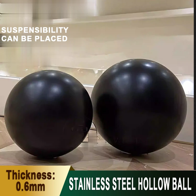 

Matte Black Stainless Steel Hollow Ball Thick 0.6mm Diameter 38mm-300mm Christmas and Event Ceiling Decor Display for Store