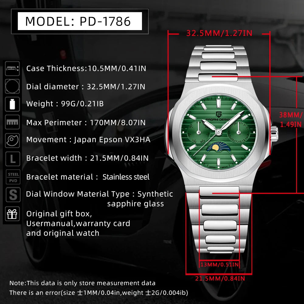 PAGANI DESIGN montres basses de luxe femmes montre à Quartz pour femmes verre saphir lumineux en acier inoxydable chronographe étanche