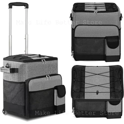 Ice Box Outdoor Thermal Cooler Box with Trolley Wheels Camping Portable Cooler Box Warm Box Refrigerator Box