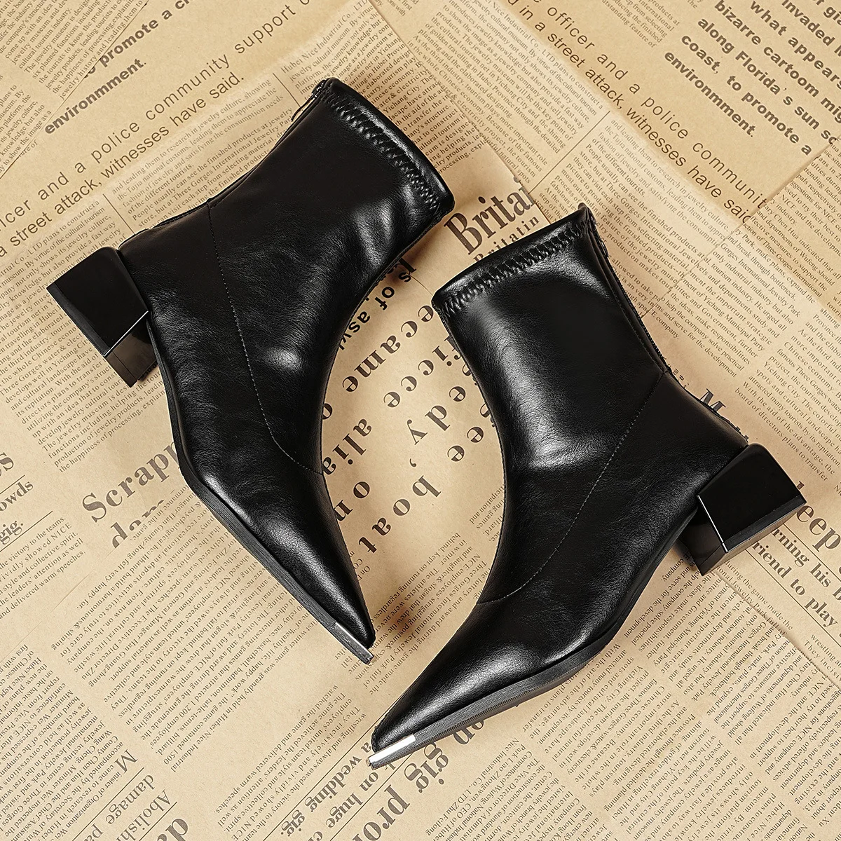 Comemore Ankle Boots for Women New Fashion Pointed Toe Solid Color Versatile Ladies Shoes High Heels Women\'s Outwear Short Botas