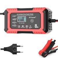 Car Battery Charger 12V 8A Car and Motorcycle Battery Charging Device Lead-acid Battery Smart Repair LCD Display