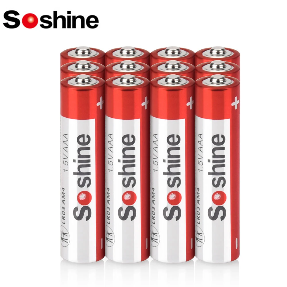 Soshine AAA Disposable Alkaline Batteries 1.5V AAa Primary Dry Batteries for LED Light Toy Camera Flash Shaver CD Player Mouse