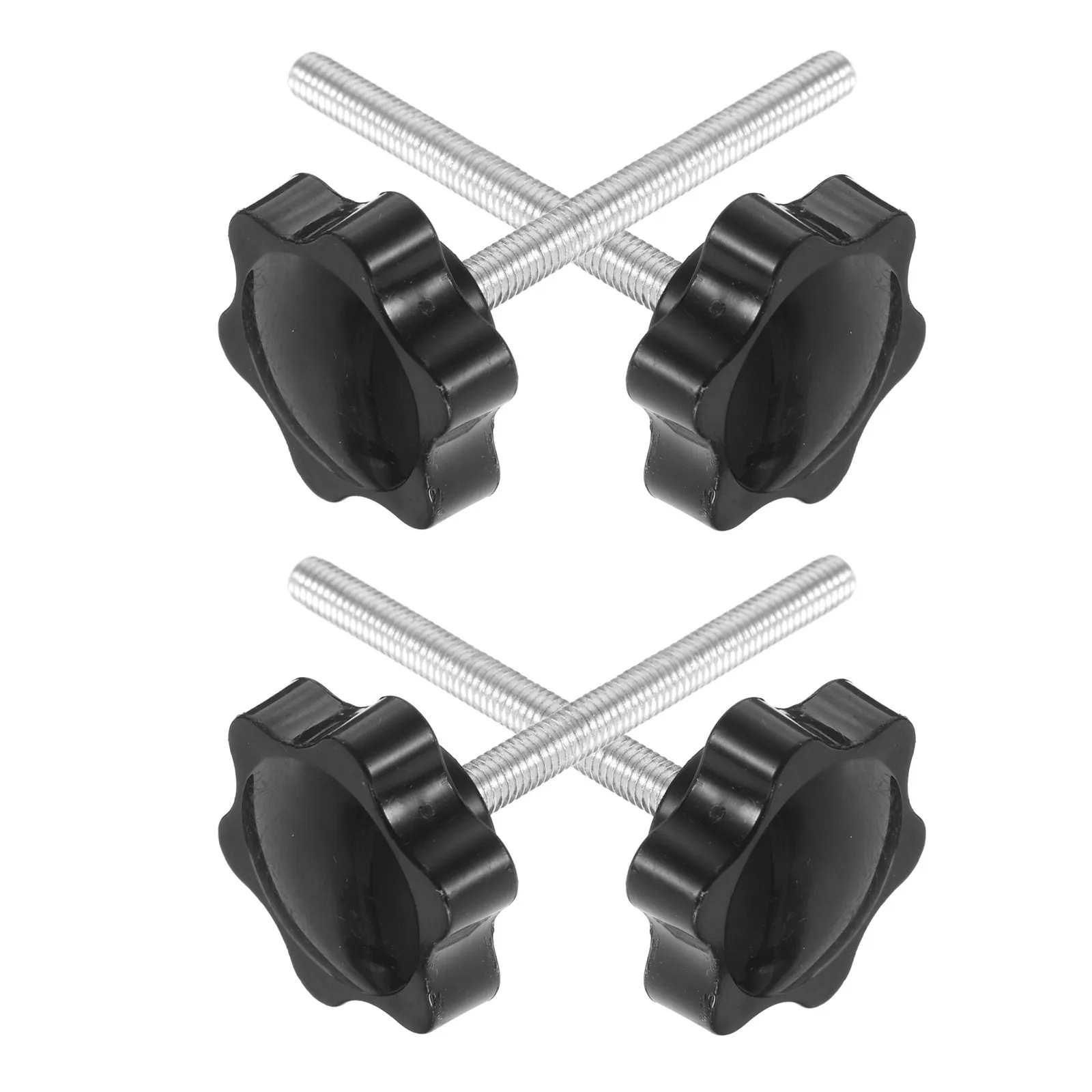 

4Pcs Assistive Walker Parts M6 Plum Blossom Knob Screws Long Handle Hand Tightening Knobs for Wheelchair Seat Platform