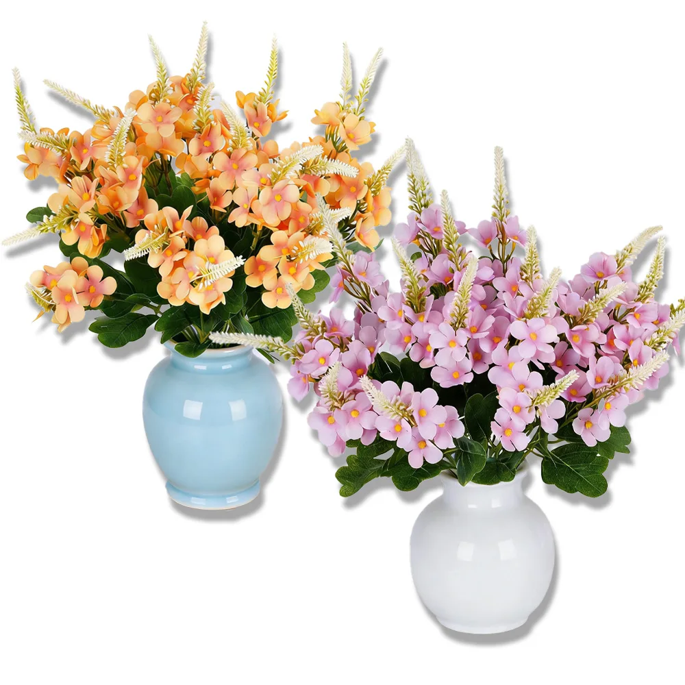 

4PCS Artificial Flower | Cherry Blossom & Begonia Fake Flower for Wedding Table Centerpiece Vase Home Party Decor