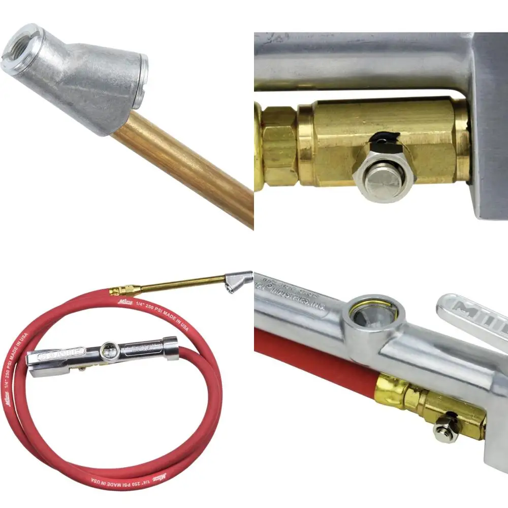 

Red Dual-Head Straight Chuck Inflator Pressure Gauge