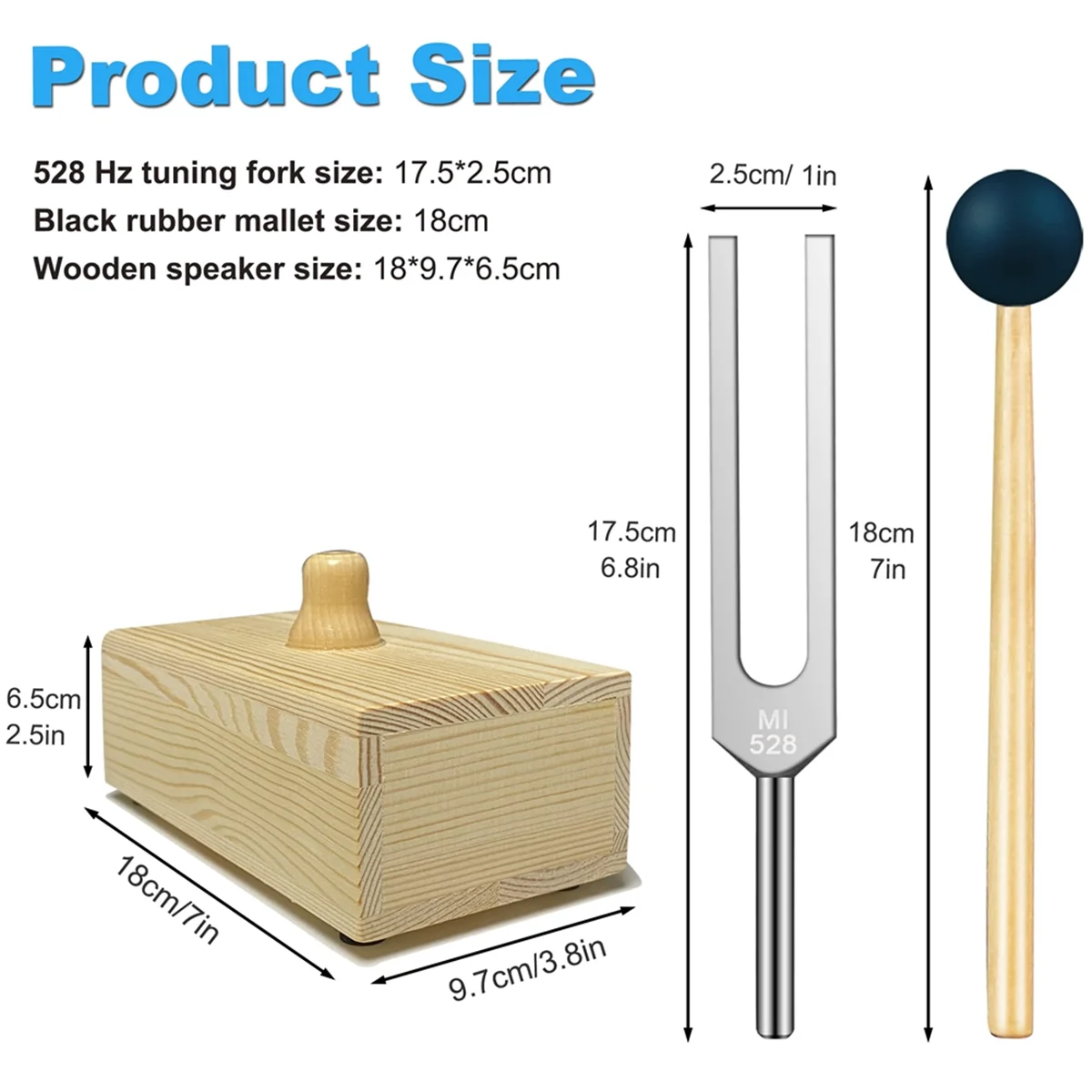 528Hz Tuning Fork with Resonance Box, Aluminum Alloy, Wooden Speaker, Perfect for SPA Aromatherapy, Resonance Teaching