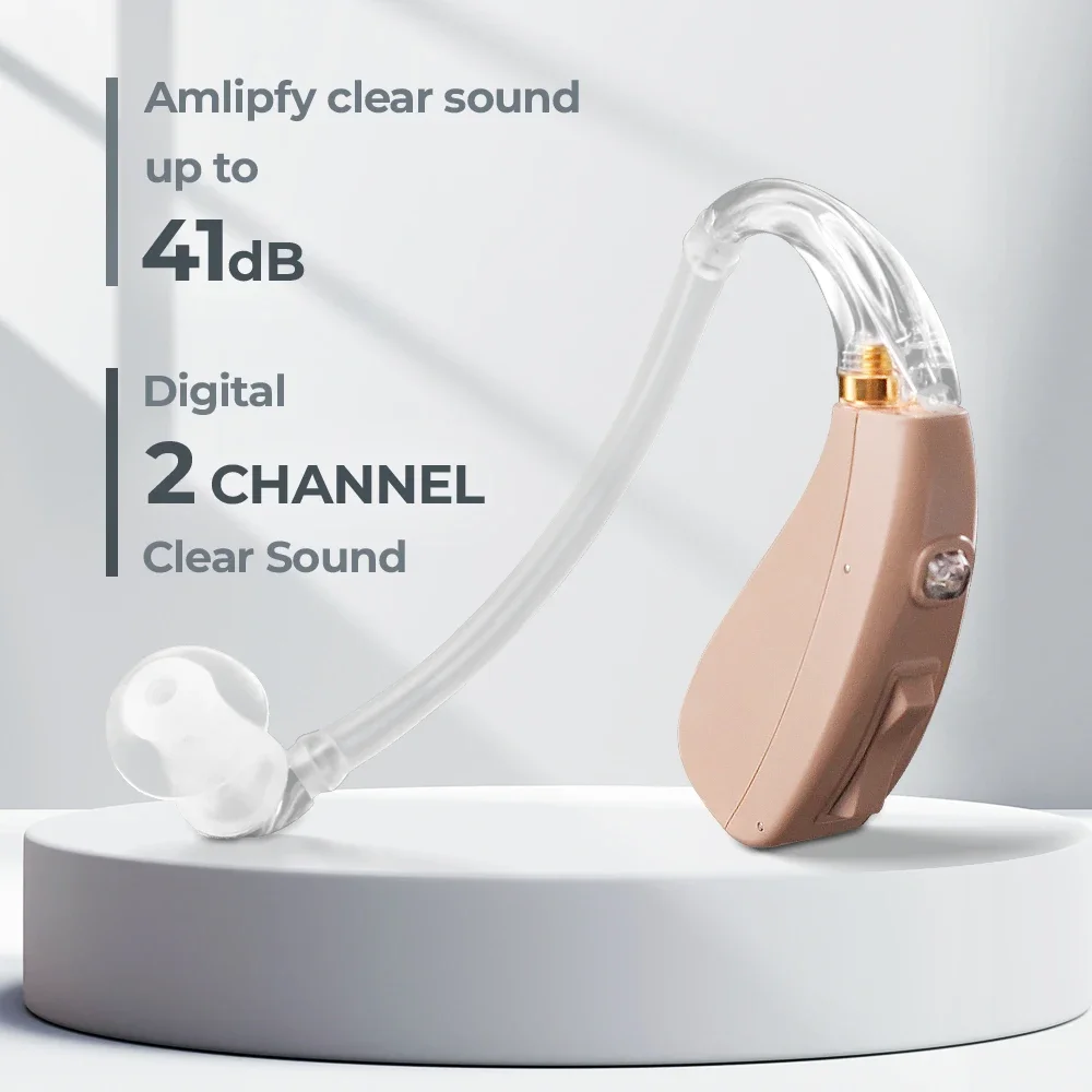 Audifonos BTE Rechargeable Hearing Aids Ear Sound Amplifier Adjustable Sound Hearing Amplifier for Elderly Hearing Loss