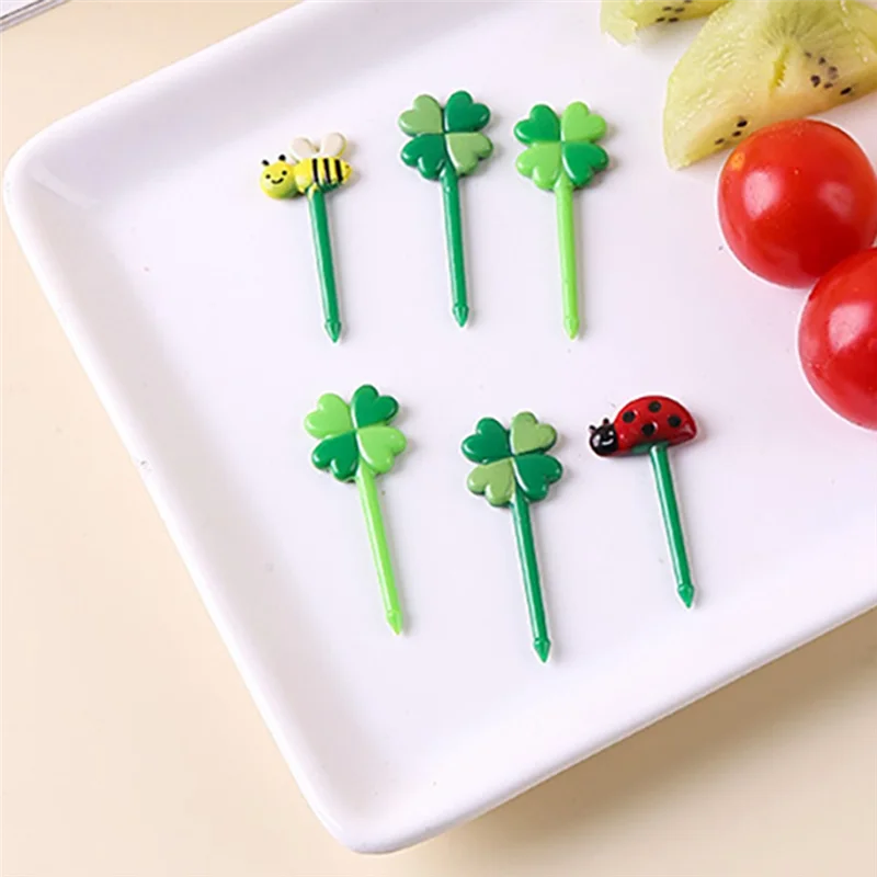 

ABXE-Children's Fruit Pick Needle Sticks, Toothpick Decorations, Mini Fruit Cake Dessert Food Lunch Box Bento Accessories