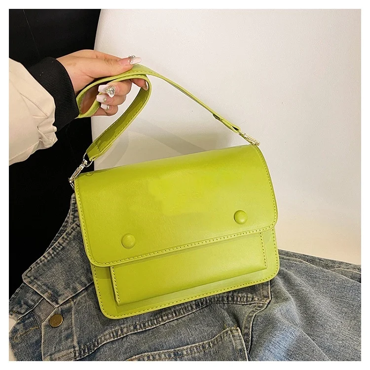 2024 New Women\'s Bag Solid Color Shoulder Bag Simple Crossbody Bag Fashion Texture Small Square Bag